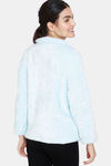 Zivame Fluffy Fur Knit Sweatshirt - Baby Blue — thumbnail 3